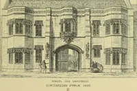 An illustration from Contrasts : or a parallel between the noble edifices of the middle ages, and corresponding buildings of the present day; shewing the present decay of taste. Accompanied by appropriate text (1898)