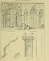 An illustration from Contrasts : or a parallel between the noble edifices of the middle ages, and corresponding buildings of the present day; shewing the present decay of taste. Accompanied by appropriate text (1898)