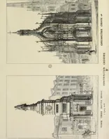 An illustration from Contrasts ; or, A parallel between the noble edifices of the middle ages, and corresponding buildings of the present day, shewing the present decay of taste ; accompanied by appropriate text (1841)