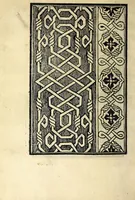 An illustration from Conuiuio dele belle donne : doue con li nuoui recami & lauorieri co[n] giusta misura compassati et non piu veduti de immortalitate con l'ingegno suo farsene degne si puole, acquistando tra le nobile, con propie mani mediante questo nuouo nostro conuiuio loco a se nobilissimo (1531)