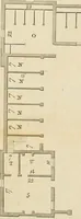 An illustration from Convenient and ornamental architecture, consisting of original designs, for plans, elevations and sections, beginning with the farm house, and regularly ascending to the most grand and magnificent villa : calculated both for town and country, and to suit all persons in every station of life : engraved on seventy copper plates : with reference and explanation in the letter press, of the use of every room in each separate building, and the dimensions accurately figured on the plans, with exact scales for measurement (1797)
