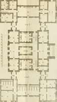 An illustration from Convenient and ornamental architecture, consisting of original designs, for plans, elevations and sections, beginning with the farm house, and regularly ascending to the most grand and magnificent villa : calculated both for town and country, and to suit all persons in every station of life : engraved on seventy copper plates : with reference and explanation in the letter press, of the use of every room in each separate building, and the dimensions accurately figured on the plans, with exact scales for measurement (1797)