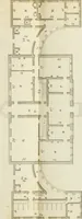 An illustration from Convenient and ornamental architecture, consisting of original designs, for plans, elevations and sections, beginning with the farm house, and regularly ascending to the most grand and magnificent villa : calculated both for town and country, and to suit all persons in every station of life : engraved on seventy copper plates : with reference and explanation in the letter press, of the use of every room in each separate building, and the dimensions accurately figured on the plans, with exact scales for measurement (1797)