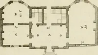 An illustration from Convenient and ornamental architecture, consisting of original designs, for plans, elevations and sections, beginning with the farm house, and regularly ascending to the most grand and magnificent villa : calculated both for town and country, and to suit all persons in every station of life : engraved on seventy copper plates : with reference and explanation in the letter press, of the use of every room in each separate building, and the dimensions accurately figured on the plans, with exact scales for measurement (1797)