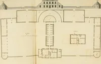 An illustration from Convenient and ornamental architecture, consisting of original designs, for plans, elevations and sections, beginning with the farm house, and regularly ascending to the most grand and magnificent villa : calculated both for town and country, and to suit all persons in every station of life : engraved on seventy copper plates : with reference and explanation in the letter press, of the use of every room in each separate building, and the dimensions accurately figured on the plans, with exact scales for measurement (1797)
