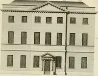 An illustration from Convenient and ornamental architecture, consisting of original designs, for plans, elevations and sections, beginning with the farm house, and regularly ascending to the most grand and magnificent villa : calculated both for town and country, and to suit all persons in every station of life : engraved on seventy copper plates : with reference and explanation in the letter press, of the use of every room in each separate building, and the dimensions accurately figured on the plans, with exact scales for measurement (1797)