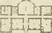 Picture 38 of 117 from Convenient and ornamental architecture, consisting of original designs, for plans, elevations and sections, beginning with the farm house, and regularly ascending to the most grand and magnificent villa : calculated both for town and country, and to suit all persons in every station of life : engraved on seventy copper plates : with reference and explanation in the letter press, of the use of every room in each separate building, and the dimensions accurately figured on the plans, with exact scales for measurement (1797), leaf 70