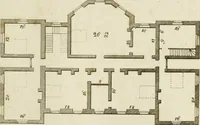 An illustration from Convenient and ornamental architecture, consisting of original designs, for plans, elevations and sections, beginning with the farm house, and regularly ascending to the most grand and magnificent villa : calculated both for town and country, and to suit all persons in every station of life : engraved on seventy copper plates : with reference and explanation in the letter press, of the use of every room in each separate building, and the dimensions accurately figured on the plans, with exact scales for measurement (1797)