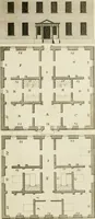 An illustration from Convenient and ornamental architecture, consisting of original designs, for plans, elevations and sections, beginning with the farm house, and regularly ascending to the most grand and magnificent villa : calculated both for town and country, and to suit all persons in every station of life : engraved on seventy copper plates : with reference and explanation in the letter press, of the use of every room in each separate building, and the dimensions accurately figured on the plans, with exact scales for measurement (1797)