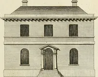 An illustration from Convenient and ornamental architecture, consisting of original designs, for plans, elevations and sections, beginning with the farm house, and regularly ascending to the most grand and magnificent villa : calculated both for town and country, and to suit all persons in every station of life : engraved on seventy copper plates : with reference and explanation in the letter press, of the use of every room in each separate building, and the dimensions accurately figured on the plans, with exact scales for measurement (1797)