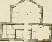 An illustration from Convenient and ornamental architecture, consisting of original designs, for plans, elevations and sections, beginning with the farm house, and regularly ascending to the most grand and magnificent villa : calculated both for town and country, and to suit all persons in every station of life : engraved on seventy copper plates : with reference and explanation in the letter press, of the use of every room in each separate building, and the dimensions accurately figured on the plans, with exact scales for measurement (1797)
