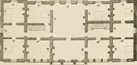 An illustration from Convenient and ornamental architecture, consisting of original designs, for plans, elevations and sections, beginning with the farm house, and regularly ascending to the most grand and magnificent villa : calculated both for town and country, and to suit all persons in every station of life : engraved on seventy copper plates : with reference and explanation in the letter press, of the use of every room in each separate building, and the dimensions accurately figured on the plans, with exact scales for measurement (1797)
