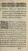 An illustration from Coppie de la responce faicte par vn politique de ceste ville de Paris, aux precedens Memoires secrets, qu'vn sien amy luy auoit enuoyes de Blois, en forme de missiue. (1589)