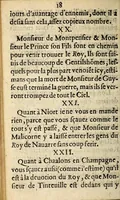An illustration from Coppie des Memoires secrets en forme de Missiue : enuoyees de Bloys par vn Polytique mal-asseuré à vn sien amy aussi Polytique de ceste ville de Paris. Auec la responce laquelle a esté descouuerte sur vn Lacquais sortant de ceste ville, lequel a donné l'addresse dudict Polytique, au logis duquel ledicts Memoires ont esté trouuez. Comme sõmairement & au vray l'Estat auquel presentement sont les affaires du Roy, & de l'vnyon Catholique & Generalle de France. (1589)