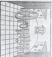 An illustration from Corona e palma militare di artiglieria et fortificationi : nellaquale si tratta dell'inuentione di essa, e dell'operare nelle fattioni da terra e mare, fuochi artificiati da giuoco e guerra, & d'vn nuouo instrumento per misurare distanze : con vn trattato della fortificatione moderna, e delli errori scoperti nelle fortezze antiche : tutto à proposito per detto essercitio dell'artiglieria, con dissegni apparenti & intelligibili (1647)