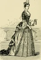 An illustration from The corset and the crinoline : a book of modes and costumes from remote periods to the present time (1868)