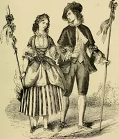 An illustration from The corset and the crinoline : a book of modes and costumes from remote periods to the present time (1868)