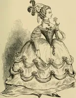 An illustration from The corset and the crinoline : a book of modes and costumes from remote periods to the present time (1868)