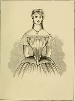 An illustration from The corset and the crinoline : a book of modes and costumes from remote periods to the present time (1868)