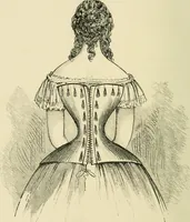 An illustration from The corset and the crinoline : a book of modes and costumes from remote periods to the present time (1868)