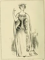 An illustration from The corset and the crinoline : a book of modes and costumes from remote periods to the present time (1868)