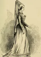 An illustration from The corset and the crinoline : a book of modes and costumes from remote periods to the present time (1868)