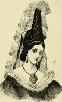 An illustration from The corset and the crinoline : a book of modes and costumes from remote periods to the present time (1868)