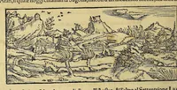 An illustration from Cosmographia vniuersale, nella quale secondo che n'hanno parlato : ipiu veraci scrittori, son designati i siti di tutti gli paësi. I siti de tutte le parti del mondo habitabile, & le proprie doti: le tauole topographice delle regioni ... (1575)