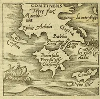 An illustration from Cosmographie, ou Description des quatre parties du monde, contenant la situation, diuision, & estendue de chascune region & prouince d'icelles, (1581)