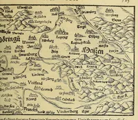 Picture 33 of 50 from Cosmographiæ uniuersalis lib. VI. in quibus iuxta certioris fidei scriptorum traditionem describuntur, omnium habitabilis orbis partium situs, propriæq[ue] dotes. regionum topographicæ effigies ... (1554), leaf 813