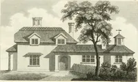 An illustration from The country gentleman's architect : containing a variety of designs for farm houses and farm yards ... : with plans and sections shewing at large the construction of cottages, barns, stables, feeding-houses, dairies, brew-houses, maltings, &c. : with plans for stables and dog-kennels : to which are added, designs for labourers' cottages and small villas : the whole adapted to the use of country gentlemen about to build or to alter (1807)