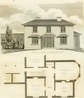 An illustration from The country gentleman's architect : containing a variety of designs for farm houses and farm yards ... : with plans and sections shewing at large the construction of cottages, barns, stables, feeding-houses, dairies, brew-houses, maltings, &c. : with plans for stables and dog-kennels : to which are added, designs for labourers' cottages and small villas : the whole adapted to the use of country gentlemen about to build or to alter (1807)