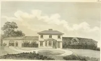 An illustration from The country gentleman's architect : containing a variety of designs for farm houses and farm yards ... : with plans and sections shewing at large the construction of cottages, barns, stables, feeding-houses, dairies, brew-houses, maltings, &c. : with plans for stables and dog-kennels : to which are added, designs for labourers' cottages and small villas : the whole adapted to the use of country gentlemen about to build or to alter (1807)