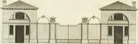 An illustration from The country gentleman's architect, in a great variety of new designs : for cottages, farm-houses, country-houses, villas, lodges for park or garden entrances, and ornamental wooden gates : with plans of the offices belonging to each design, distributed with a strict attention to convenience, elegance, and economy : engraved on thirty-two plates, from designs drawn (1789)