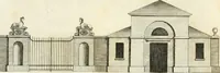 An illustration from The country gentleman's architect, in a great variety of new designs : for cottages, farm-houses, country-houses, villas, lodges for park or garden entrances, and ornamental wooden gates : with plans of the offices belonging to each design, distributed with a strict attention to convenience, elegance, and economy : engraved on thirty-two plates, from designs drawn (1789)