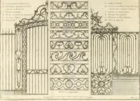 Picture 68 of 280 from Cours d'architecture : qui comprend Les ordres de Vignole, avec des commentaires, les figures & les descriptions de ses plus beaux bâtimens, & de ceux de Michel-Ange, des instructions et des preceptes, & plusieurs nouveaux desseins concernans la distribution & la décoration, la matière & la construction des édifices, la maçonnerie, la charpenterie, la couverture, la serrurerie, la menuiserie, le jardinage, & géneralement tout ce qui regarde l'art de bastir (1738), leaf 203