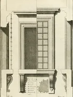 An illustration from Cours d'architecture : qui comprend Les ordres de Vignole, avec des commentaires, les figures & les descriptions de ses plus beaux bâtimens, & de ceux de Michel-Ange, des instructions et des preceptes, & plusieurs nouveaux desseins concernans la distribution & la décoration, la matière & la construction des édifices, la maçonnerie, la charpenterie, la couverture, la serrurerie, la menuiserie, le jardinage, & géneralement tout ce qui regarde l'art de bastir (1738)