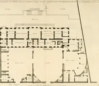 Picture 110 of 280 from Cours d'architecture : qui comprend Les ordres de Vignole, avec des commentaires, les figures & les descriptions de ses plus beaux bâtimens, & de ceux de Michel-Ange, des instructions et des preceptes, & plusieurs nouveaux desseins concernans la distribution & la décoration, la matière & la construction des édifices, la maçonnerie, la charpenterie, la couverture, la serrurerie, la menuiserie, le jardinage, & géneralement tout ce qui regarde l'art de bastir (1738), leaf 305