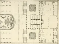 Picture 119 of 280 from Cours d'architecture : qui comprend Les ordres de Vignole, avec des commentaires, les figures & les descriptions de ses plus beaux bâtimens, & de ceux de Michel-Ange, des instructions et des preceptes, & plusieurs nouveaux desseins concernans la distribution & la décoration, la matière & la construction des édifices, la maçonnerie, la charpenterie, la couverture, la serrurerie, la menuiserie, le jardinage, & géneralement tout ce qui regarde l'art de bastir (1738), leaf 313