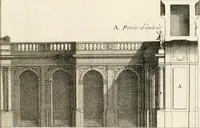 An illustration from Cours d'architecture : qui comprend Les ordres de Vignole, avec des commentaires, les figures & les descriptions de ses plus beaux bâtimens, & de ceux de Michel-Ange, des instructions et des preceptes, & plusieurs nouveaux desseins concernans la distribution & la décoration, la matière & la construction des édifices, la maçonnerie, la charpenterie, la couverture, la serrurerie, la menuiserie, le jardinage, & géneralement tout ce qui regarde l'art de bastir (1738)