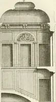 Picture 129 of 280 from Cours d'architecture : qui comprend Les ordres de Vignole, avec des commentaires, les figures & les descriptions de ses plus beaux bâtimens, & de ceux de Michel-Ange, des instructions et des preceptes, & plusieurs nouveaux desseins concernans la distribution & la décoration, la matière & la construction des édifices, la maçonnerie, la charpenterie, la couverture, la serrurerie, la menuiserie, le jardinage, & géneralement tout ce qui regarde l'art de bastir (1738), leaf 342