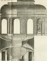 Picture 136 of 280 from Cours d'architecture : qui comprend Les ordres de Vignole, avec des commentaires, les figures & les descriptions de ses plus beaux bâtimens, & de ceux de Michel-Ange, des instructions et des preceptes, & plusieurs nouveaux desseins concernans la distribution & la décoration, la matière & la construction des édifices, la maçonnerie, la charpenterie, la couverture, la serrurerie, la menuiserie, le jardinage, & géneralement tout ce qui regarde l'art de bastir (1738), leaf 348