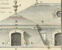 Picture 145 of 280 from Cours d'architecture : qui comprend Les ordres de Vignole, avec des commentaires, les figures & les descriptions de ses plus beaux bâtimens, & de ceux de Michel-Ange, des instructions et des preceptes, & plusieurs nouveaux desseins concernans la distribution & la décoration, la matière & la construction des édifices, la maçonnerie, la charpenterie, la couverture, la serrurerie, la menuiserie, le jardinage, & géneralement tout ce qui regarde l'art de bastir (1738), leaf 357