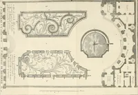 Picture 156 of 280 from Cours d'architecture : qui comprend Les ordres de Vignole, avec des commentaires, les figures & les descriptions de ses plus beaux bâtimens, & de ceux de Michel-Ange, des instructions et des preceptes, & plusieurs nouveaux desseins concernans la distribution & la décoration, la matière & la construction des édifices, la maçonnerie, la charpenterie, la couverture, la serrurerie, la menuiserie, le jardinage, & géneralement tout ce qui regarde l'art de bastir (1738), leaf 375