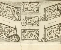 An illustration from Cours d'architecture : qui comprend Les ordres de Vignole, avec des commentaires, les figures & les descriptions de ses plus beaux bâtimens, & de ceux de Michel-Ange, des instructions et des preceptes, & plusieurs nouveaux desseins concernans la distribution & la décoration, la matière & la construction des édifices, la maçonnerie, la charpenterie, la couverture, la serrurerie, la menuiserie, le jardinage, & géneralement tout ce qui regarde l'art de bastir (1738)