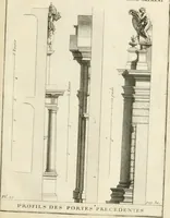 Picture 187 of 280 from Cours d'architecture : qui comprend Les ordres de Vignole, avec des commentaires, les figures & les descriptions de ses plus beaux bâtimens, & de ceux de Michel-Ange, des instructions et des preceptes, & plusieurs nouveaux desseins concernans la distribution & la décoration, la matière & la construction des édifices, la maçonnerie, la charpenterie, la couverture, la serrurerie, la menuiserie, le jardinage, & géneralement tout ce qui regarde l'art de bastir (1738), leaf 466