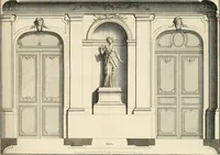An illustration from Cours d'architecture : qui comprend Les ordres de Vignole, avec des commentaires, les figures & les descriptions de ses plus beaux bâtimens, & de ceux de Michel-Ange, des instructions et des preceptes, & plusieurs nouveaux desseins concernans la distribution & la décoration, la matière & la construction des édifices, la maçonnerie, la charpenterie, la couverture, la serrurerie, la menuiserie, le jardinage, & géneralement tout ce qui regarde l'art de bastir (1738)
