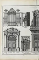 Picture 16 of 55 from Cours d'architecture qui comprend les ordres de Vignole : avec des commentaires, les figures & descriptions de ses plus beaux bâtimens, & de ceux de Michel-Ange ... & tout ce qui regarde l'art de bâtir : avec une ample explication par ordre alphabetique de tous les termes (1691), leaf 220