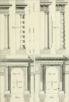 An illustration from Cours de géométrie pratique, d'architecture militaire, de perspective et de paysage : avec un dictionnaire des termes de l'architecture, dirigés relativement aux connoissances essentielles que doivent avoir, dans ces quatre premiers genres d'étude du dessein, les jeunes gentilshommes destinés à l'etat militaire (1773)