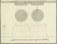 An illustration from Cours de géométrie pratique, d'architecture militaire, de perspective et de paysage : avec un dictionnaire des termes de l'architecture, dirigés relativement aux connoissances essentielles que doivent avoir, dans ces quatre premiers genres d'étude du dessein, les jeunes gentilshommes destinés à l'etat militaire (1773)